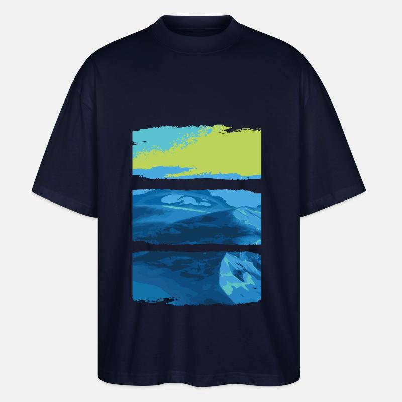 Blaugrüne Landschaft Meer - Stanley/Stella Oversized Unisex Bio T-Shirt Blaster 2.0 - Navy