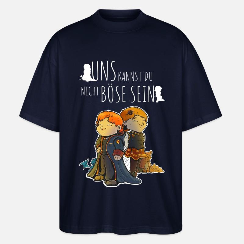 Nie böse sein: Heldenkinder Duo - Stanley/Stella Oversized Unisex Bio T-Shirt Blaster 2.0 - Navy
