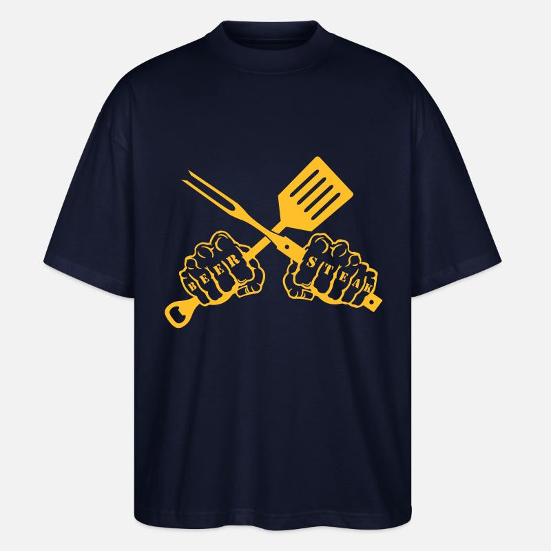 beer & steak - Stanley/Stella Oversized Unisex Bio T-Shirt Blaster 2.0 - Navy