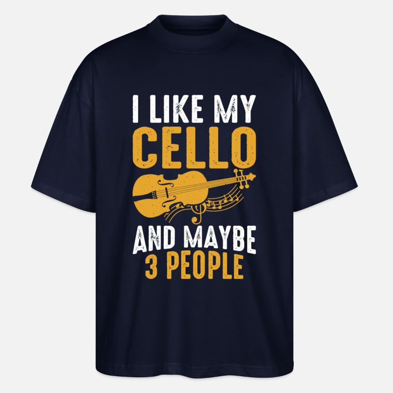 Cello Cellist - Stanley/Stella Oversized Unisex Bio T-Shirt Blaster 2.0 - Navy
