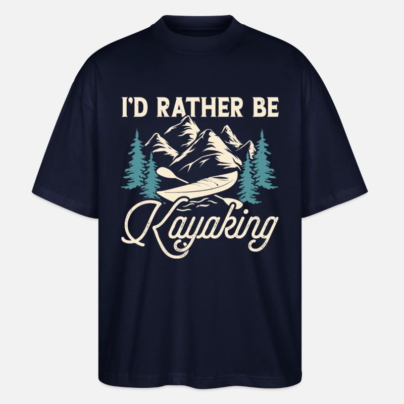 Kajak Kajakfahrer Kajaker - Stanley/Stella Oversized Unisex Bio T-Shirt Blaster 2.0 - Navy