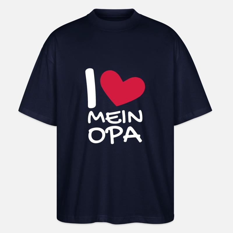 Ich liebe mein Opa - Stanley/Stella Oversized Unisex Bio T-Shirt Blaster 2.0 - Navy