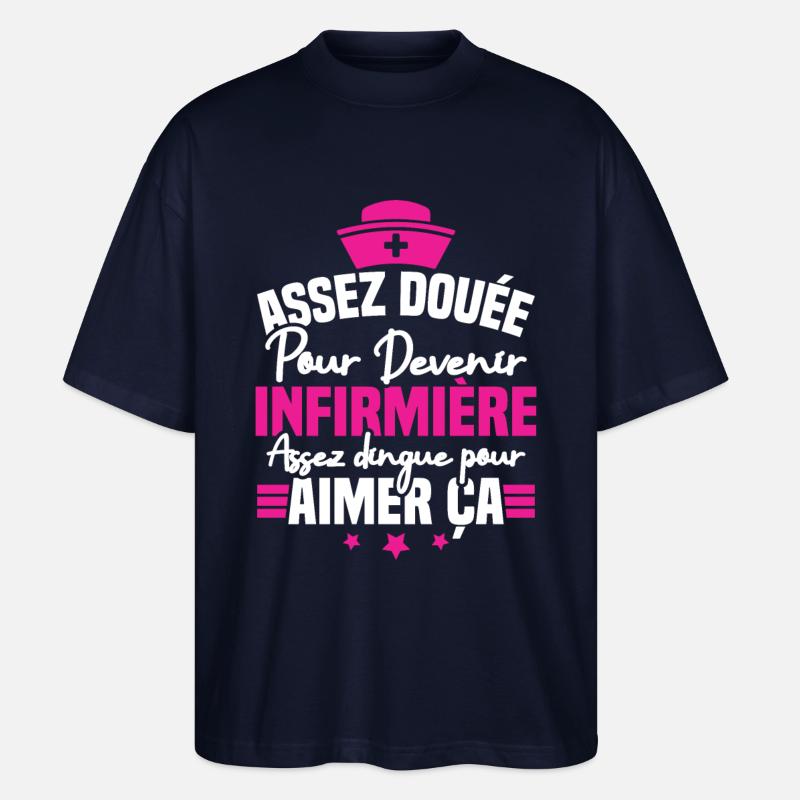 Assez douée pour devenir infirmière - T-shirt bio Blaster 2.0 coupe oversize Stanley/Stella Unisexe - marine