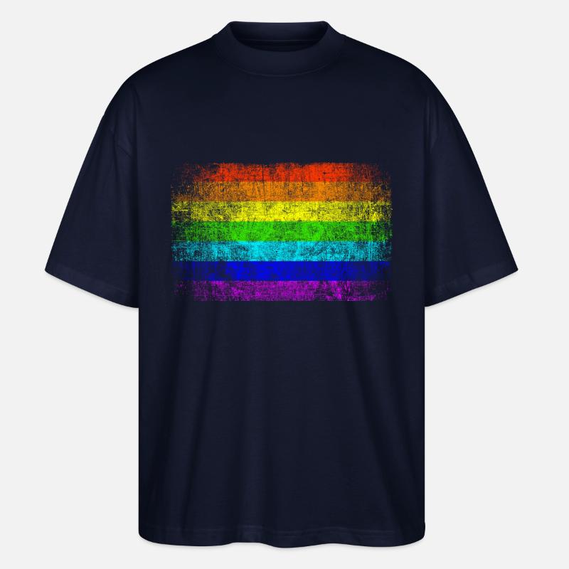 Peace Regenbogen Flagge - Stanley/Stella Oversized Unisex Bio T-Shirt Blaster 2.0 - Navy