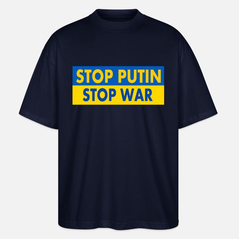 Stop war - Stanley/Stella Oversized Unisex Bio T-Shirt Blaster 2.0 - Navy