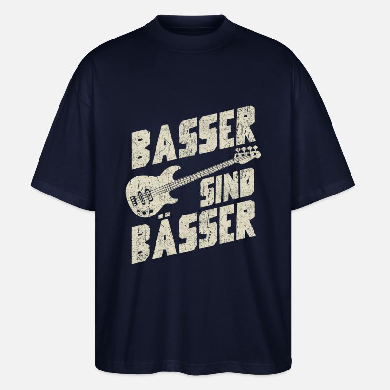 Basser sind Bässer - Stanley/Stella Oversized Unisex Bio T-Shirt Blaster 2.0 - Navy