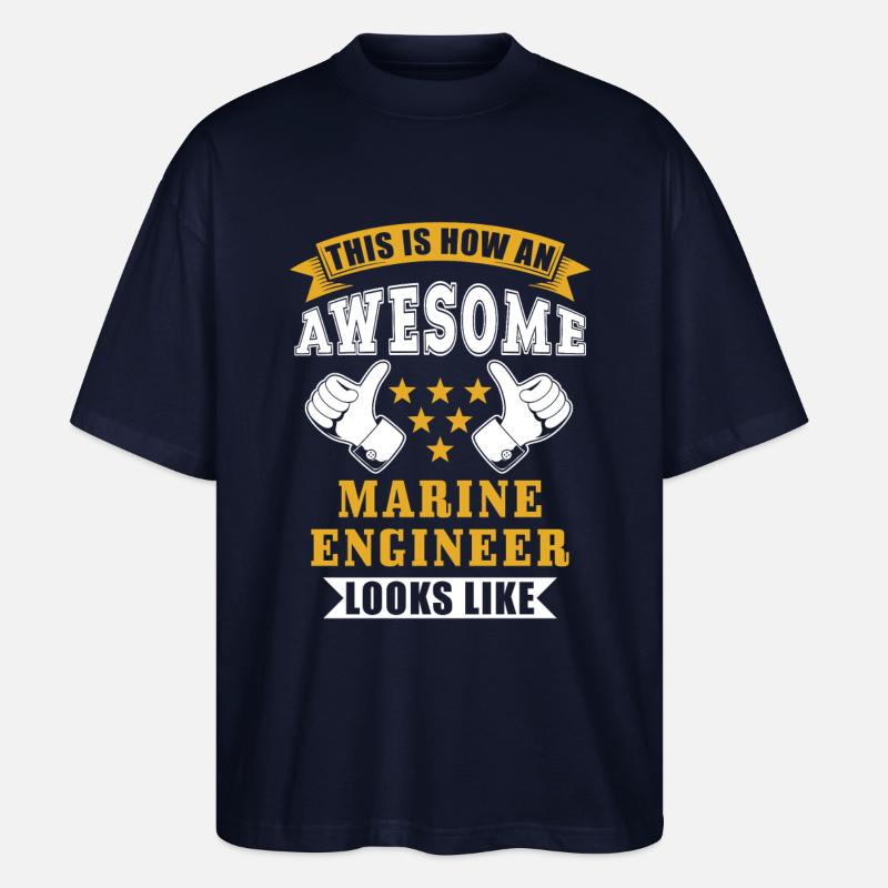 Naval Engineer Gift - Stanley/Stella Oversized Unisex Organic T-shirt Blaster 2.0 - navy