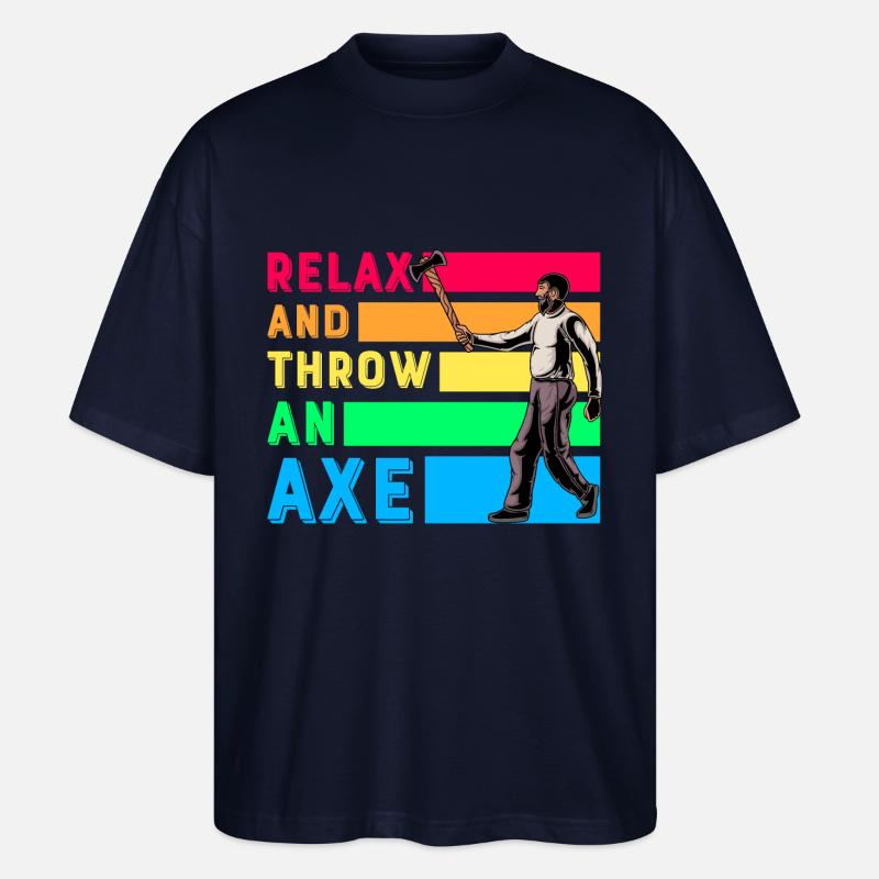 Relax and throw an Axe - Stanley/Stella Oversized Unisex Bio T-Shirt Blaster 2.0 - Navy
