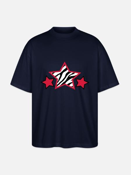 zèbre étoiles - T-shirt bio Blaster 2.0 coupe oversize Stanley/Stella Unisexe - marine