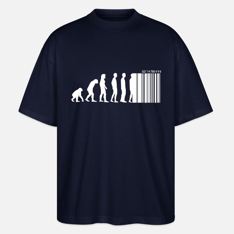 DARWIN - EVOLUTION SOCIETE - CODE BARRE - T-shirt bio Blaster 2.0 coupe oversize Stanley/Stella Unisexe - marine