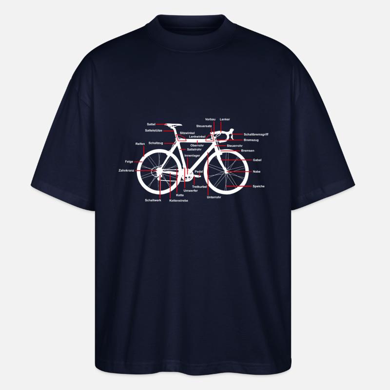 Rennrad Teile - Stanley/Stella Oversized Unisex Bio T-Shirt Blaster 2.0 - Navy
