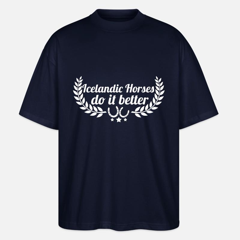 Icelandic horses - Isländer - Stanley/Stella Oversized Unisex Bio T-Shirt Blaster 2.0 - Navy