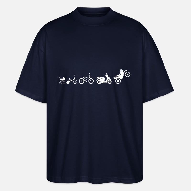 motorcycle evolution - Stanley/Stella Oversized Unisex Organic T-shirt Blaster 2.0 - navy