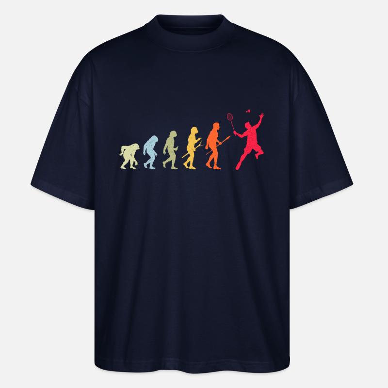 Évolution du badminton - T-shirt bio Blaster 2.0 coupe oversize Stanley/Stella Unisexe - marine