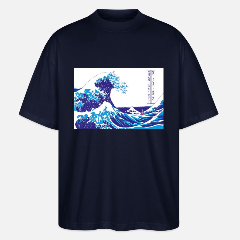 Waves Don't Wait - Stanley/Stella Oversized Unisex Organic T-shirt Blaster 2.0 - navy