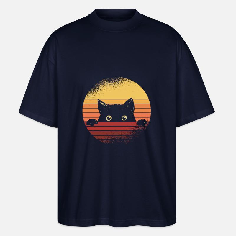 Schwarze Katze - Stanley/Stella Oversized Unisex Bio T-Shirt Blaster 2.0 - Navy