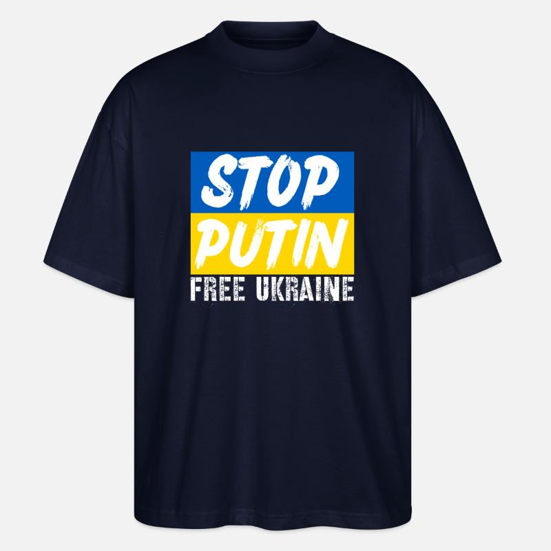 Arrêtez Poutine - T-shirt bio Blaster 2.0 coupe oversize Stanley/Stella Unisexe - marine