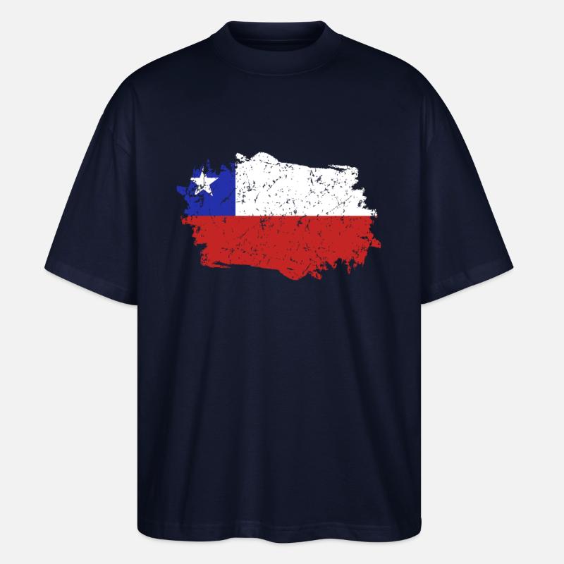 Chili Drapeau Grunge Chili Drapeau - T-shirt bio Blaster 2.0 coupe oversize Stanley/Stella Unisexe - marine