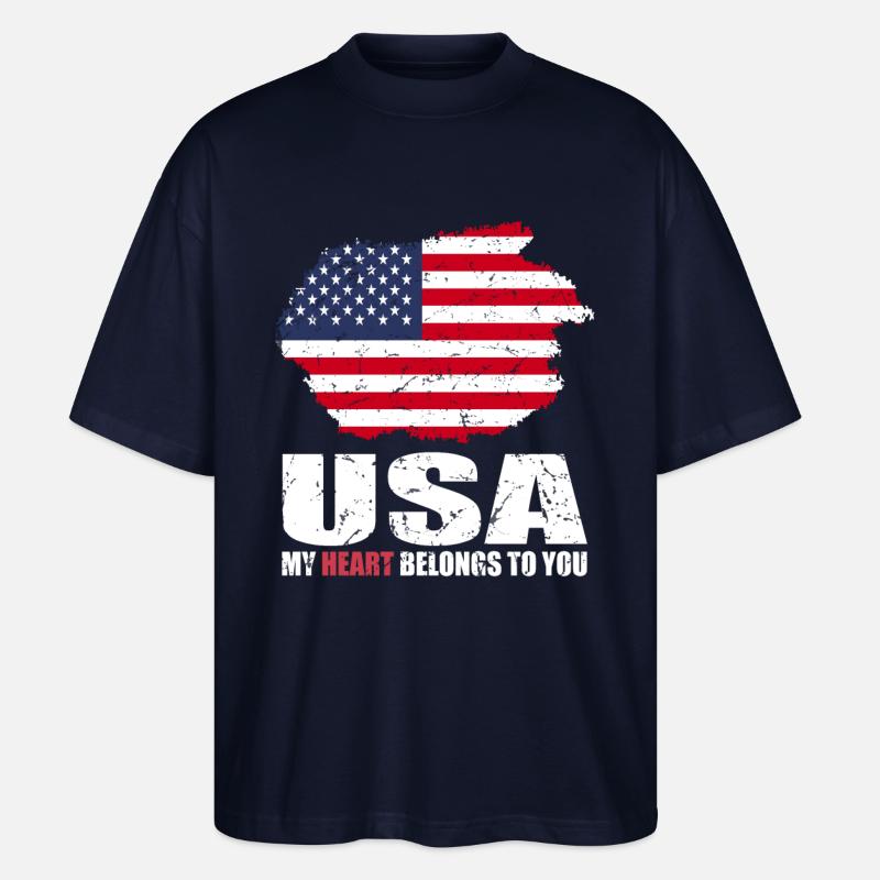 Drapeau de cerf - T-shirt bio Blaster 2.0 coupe oversize Stanley/Stella Unisexe - marine