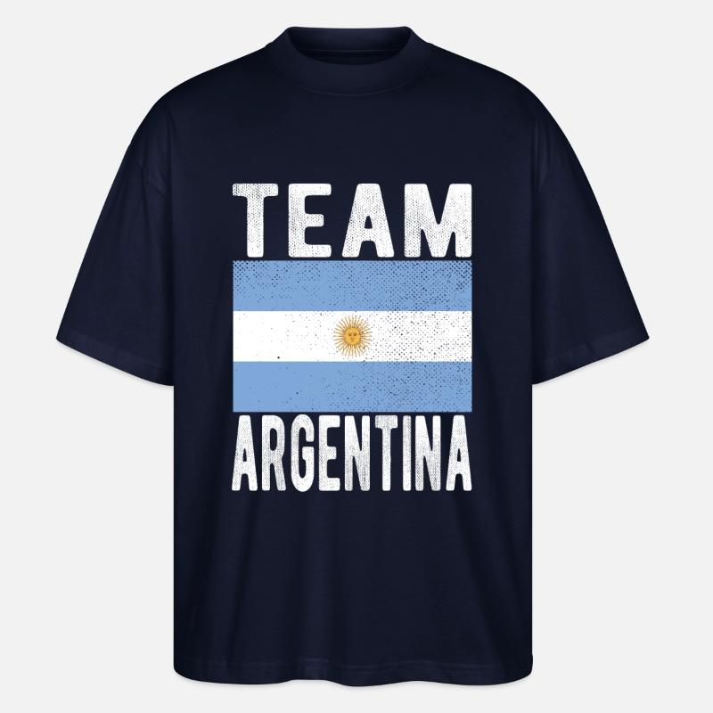 Drapeau de l’ARGENTINE - T-shirt bio Blaster 2.0 coupe oversize Stanley/Stella Unisexe - marine