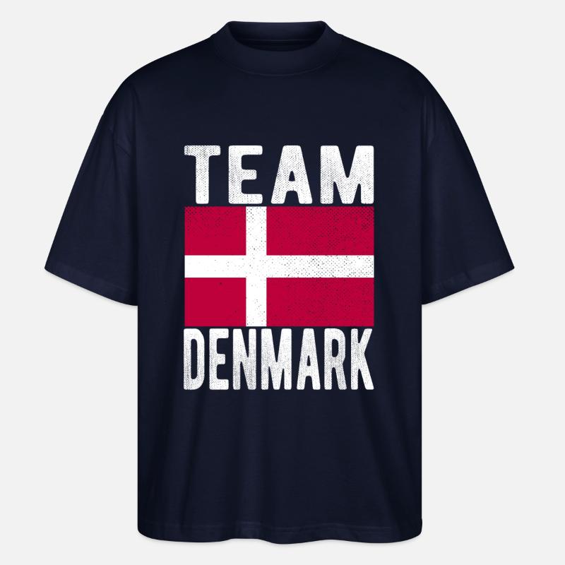 Drapeau du Danemark - T-shirt bio Blaster 2.0 coupe oversize Stanley/Stella Unisexe - marine