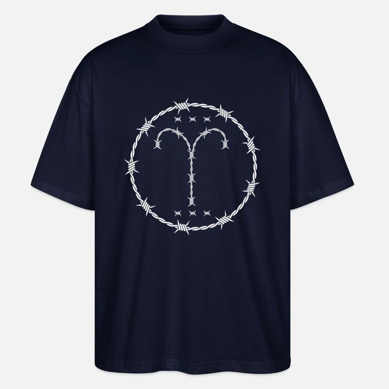 Signe du zodiaque Bélier - T-shirt bio Blaster 2.0 coupe oversize Stanley/Stella Unisexe - marine
