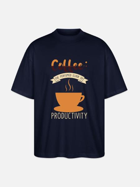 Kaffe Koffein Morgenkaffe Duft - Stanley/Stella Oversize Unisex Øko T-shirt Blaster 2.0 - marineblå