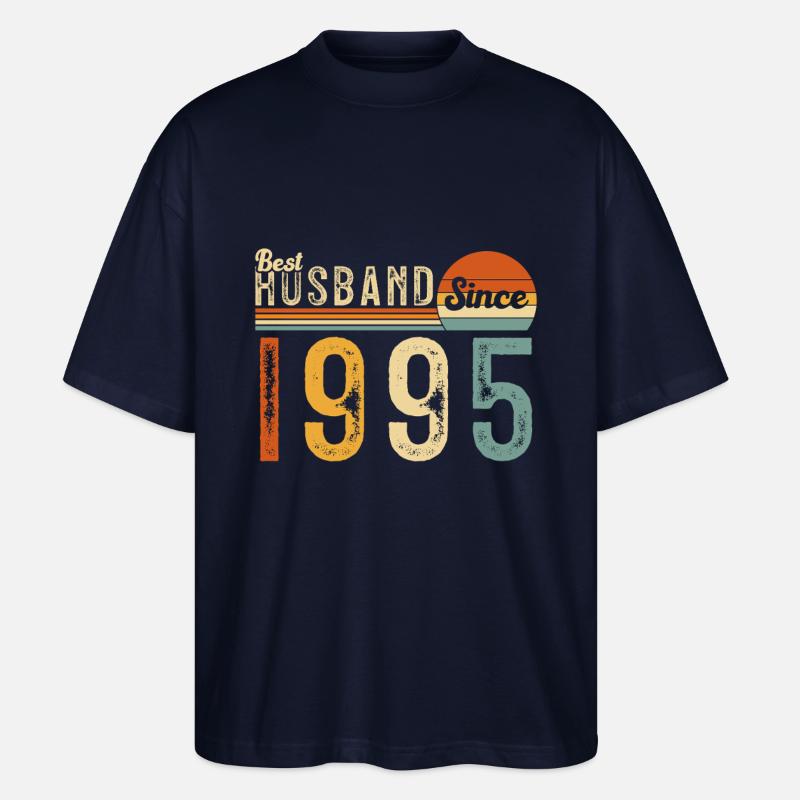 Bester Ehemann seit 1995 - Stanley/Stella Oversized Unisex Bio T-Shirt Blaster 2.0 - Navy