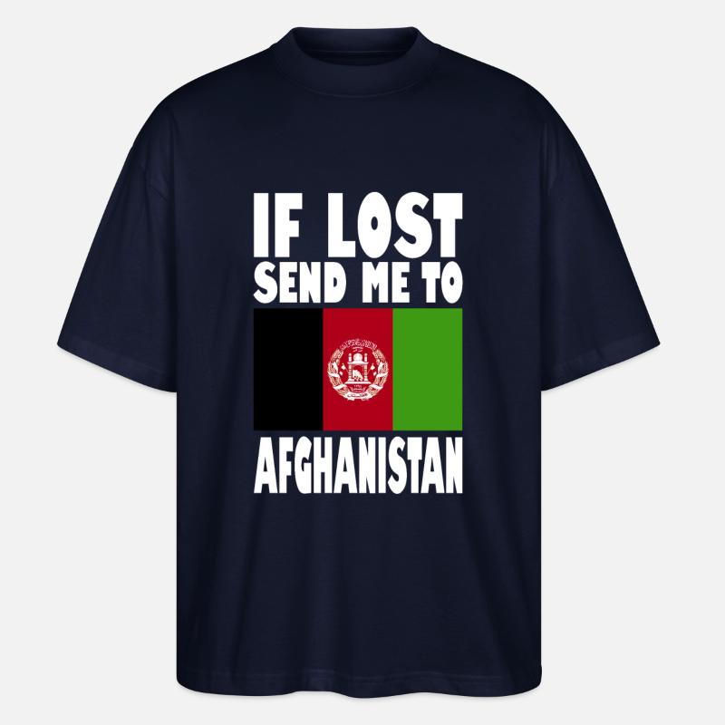 Afghanistan Flagge Spruch - Stanley/Stella Oversized Unisex Bio T-Shirt Blaster 2.0 - Navy