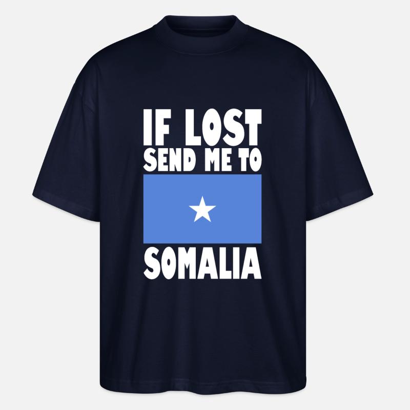 Somalia Flagge Spruch - Stanley/Stella Oversized Unisex Bio T-Shirt Blaster 2.0 - Navy