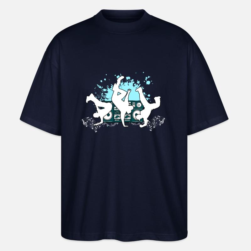 Breakdance Hip-Hop Geschenk - Stanley/Stella Oversized Unisex Bio T-Shirt Blaster 2.0 - Navy