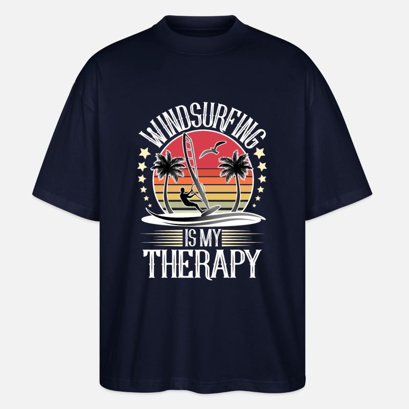 Windsurfing Windsurfer Windsurf - Stanley/Stella Oversized Unisex Organic T-shirt Blaster 2.0 - navy