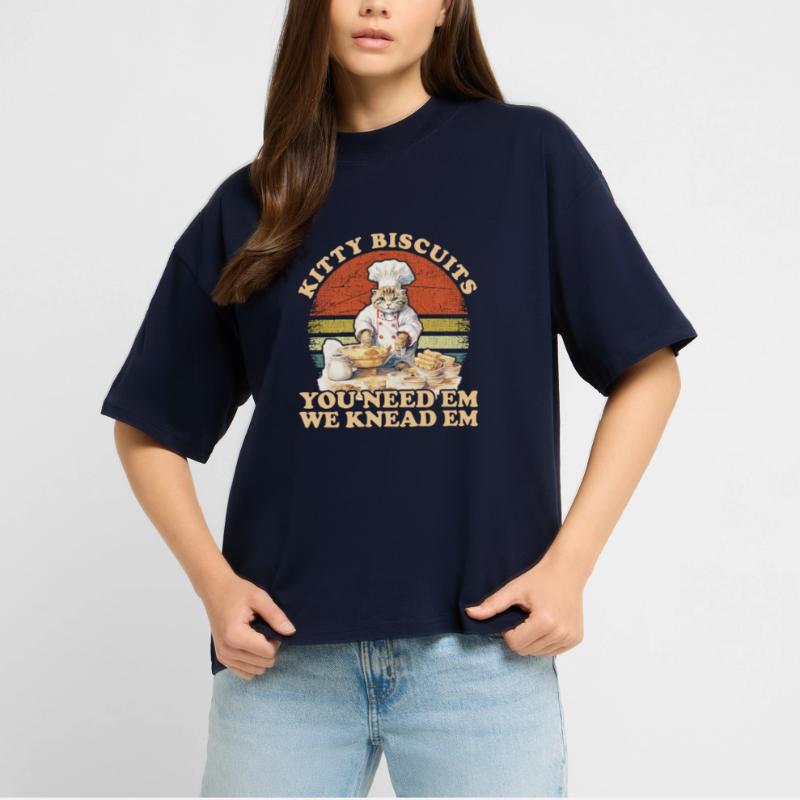 Kitty Biscuits Cat Cat Biscuits Baker Baker Stanley/Stella Oversized Unisex Organic T-shirt Blaster 2.0