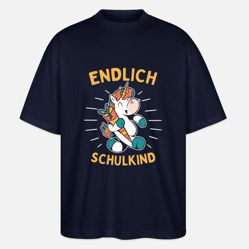 Endlich Schulkind - Stanley/Stella Oversized Unisex Bio T-Shirt Blaster 2.0 - Navy