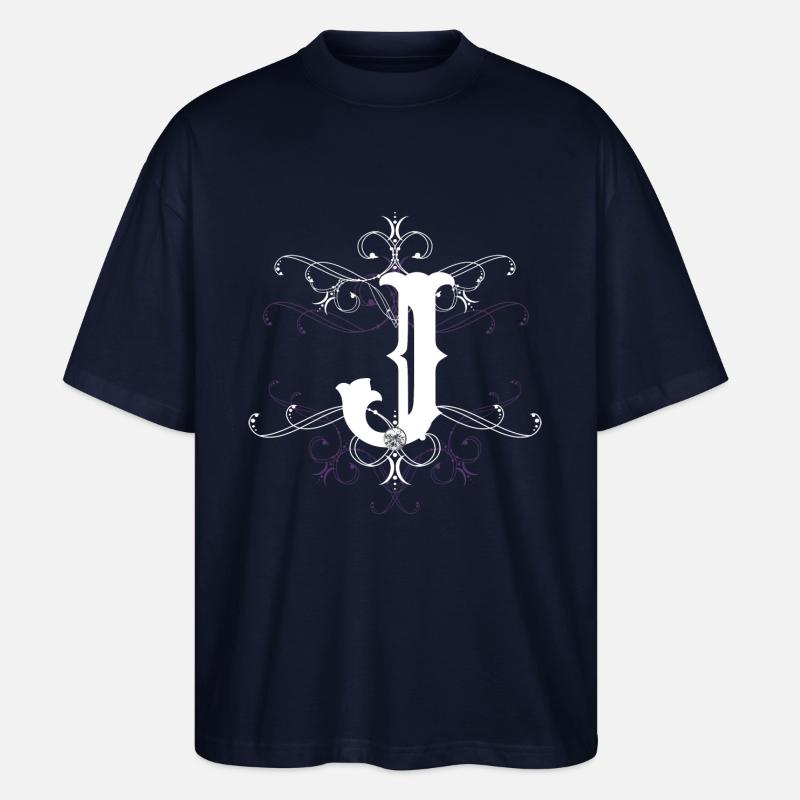 Buchstabe J Buchstabe-J - Stanley/Stella Oversized Unisex Bio T-Shirt Blaster 2.0 - Navy