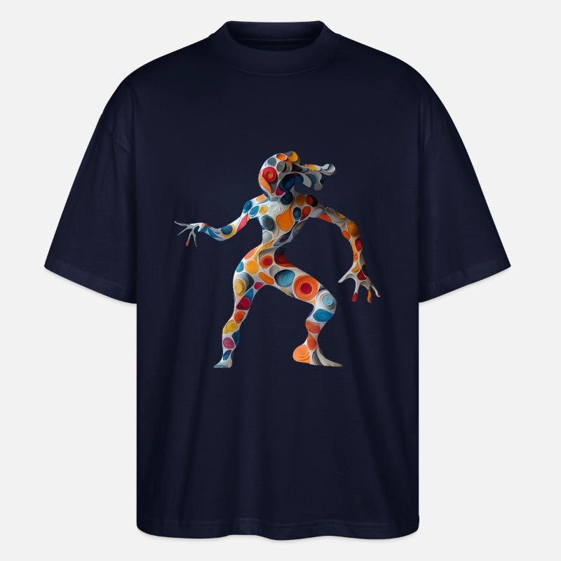 Dancing Alien - Abstract Artwork - Stanley/Stella Oversized Unisex Bio T-Shirt Blaster 2.0 - Navy