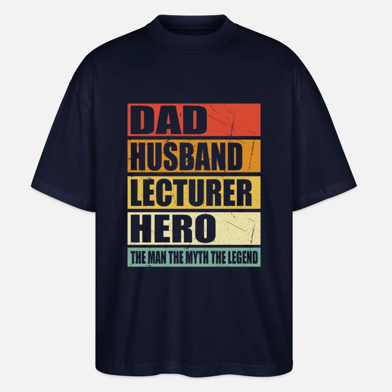Vater Ehemann Dozent Held - Stanley/Stella Oversized Unisex Bio T-Shirt Blaster 2.0 - Navy