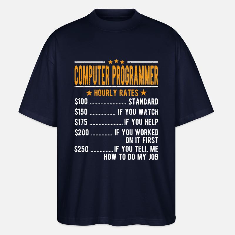 Computer programmer hourly wage - Stanley/Stella Oversized Unisex Organic T-shirt Blaster 2.0 - navy