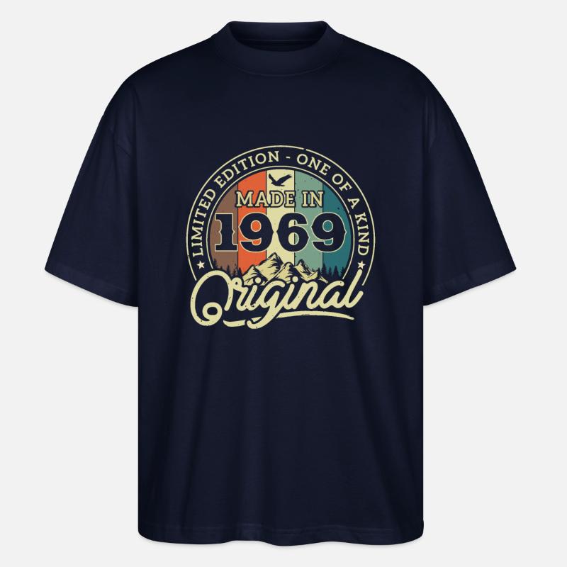 1969 Jahrgangs-Geschenk - Stanley/Stella Oversized Unisex Bio T-Shirt Blaster 2.0 - Navy