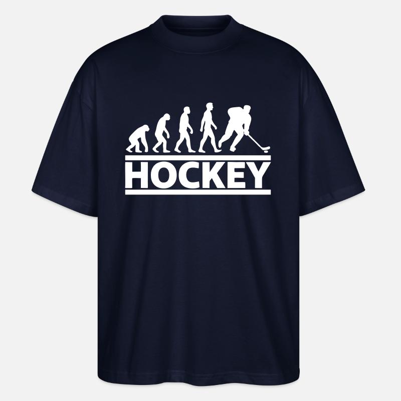 Evolution Hockey Player Cooles Geschenk - Stanley/Stella Oversized Unisex Bio T-Shirt Blaster 2.0 - Navy