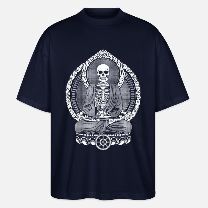 Skeletton Buddha White - Stanley/Stella Oversized Unisex Bio T-Shirt Blaster 2.0 - Navy