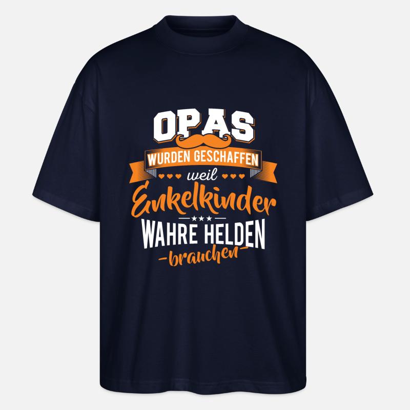Opa Enkelkinder Helden - Stanley/Stella Oversized Unisex Bio T-Shirt Blaster 2.0 - Navy