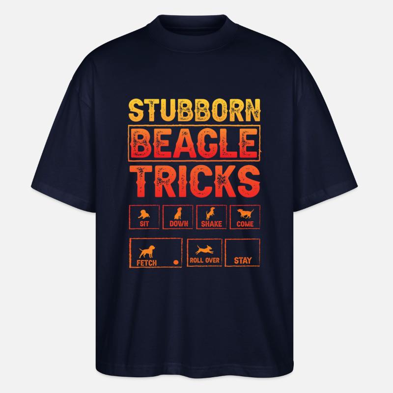 Stubborn Beagle Tricks - Stanley/Stella Oversized Unisex Bio T-Shirt Blaster 2.0 - Navy