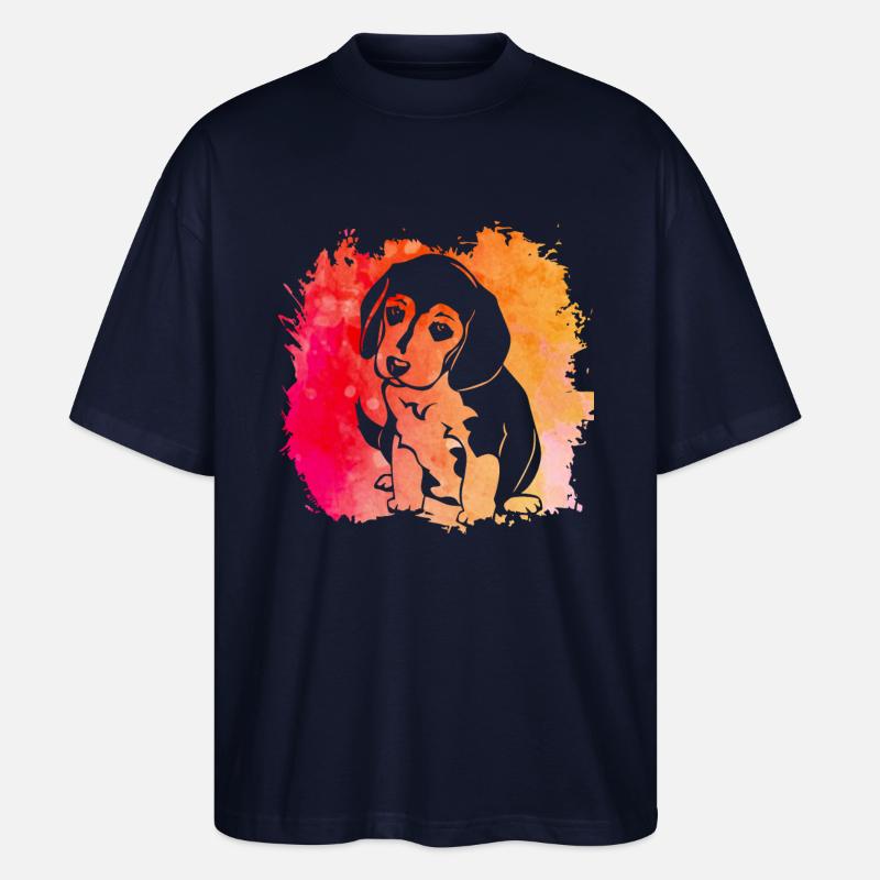 Beagle Hund - Stanley/Stella Oversized Unisex Bio T-Shirt Blaster 2.0 - Navy
