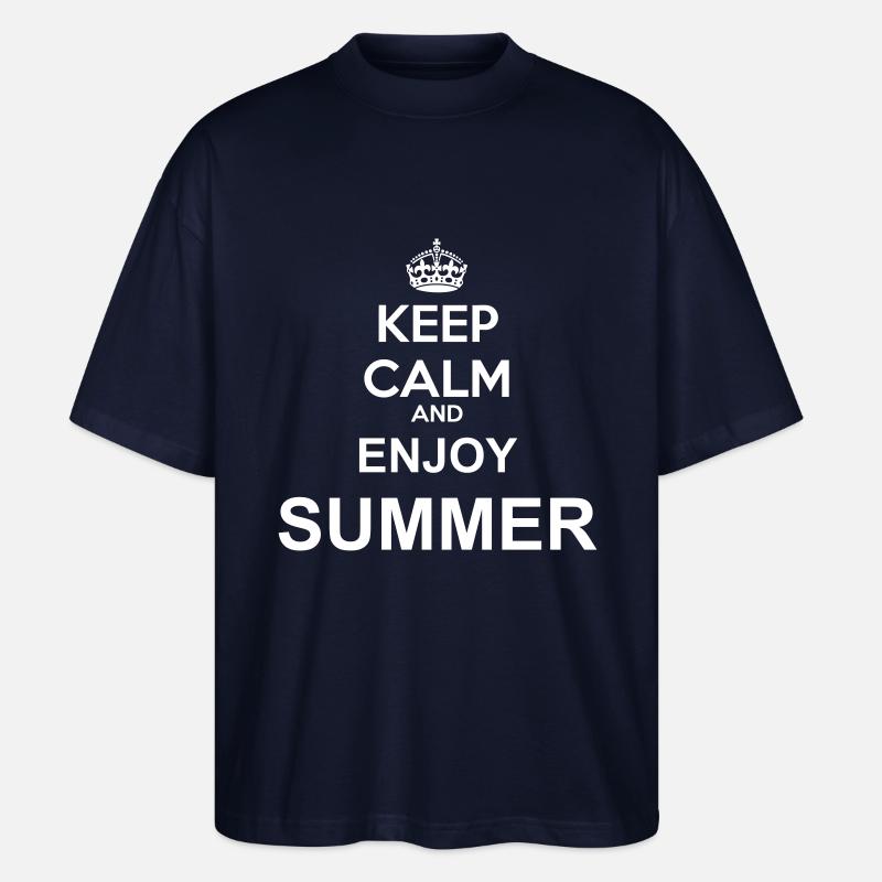keep calm enjoy summer - Stanley/Stella Oversized Unisex Bio T-Shirt Blaster 2.0 - Navy