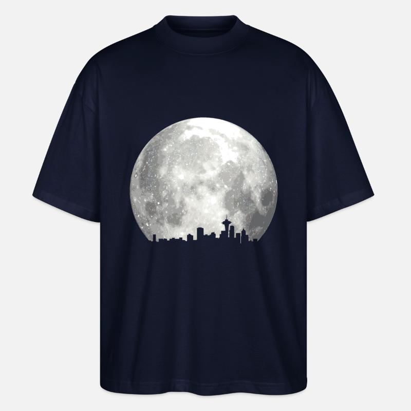 full moon skyline - Stanley/Stella Oversized Unisex Bio T-Shirt Blaster 2.0 - Navy