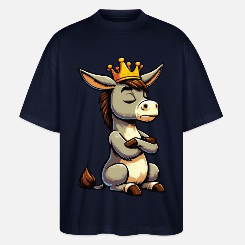 Esel Eselchen Eselhalter Muli Langohresel Muli - Stanley/Stella Oversized Unisex Bio T-Shirt Blaster 2.0 - Navy