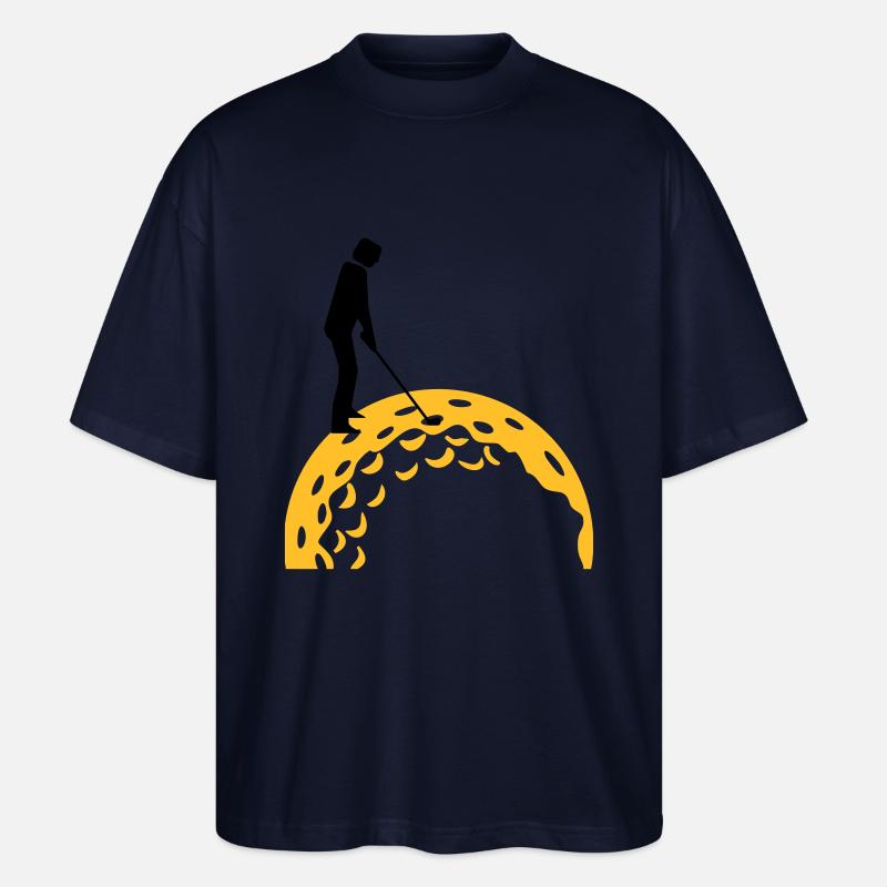 golfing (2c) - Stanley/Stella Oversized Unisex Organic T-shirt Blaster 2.0 - navy