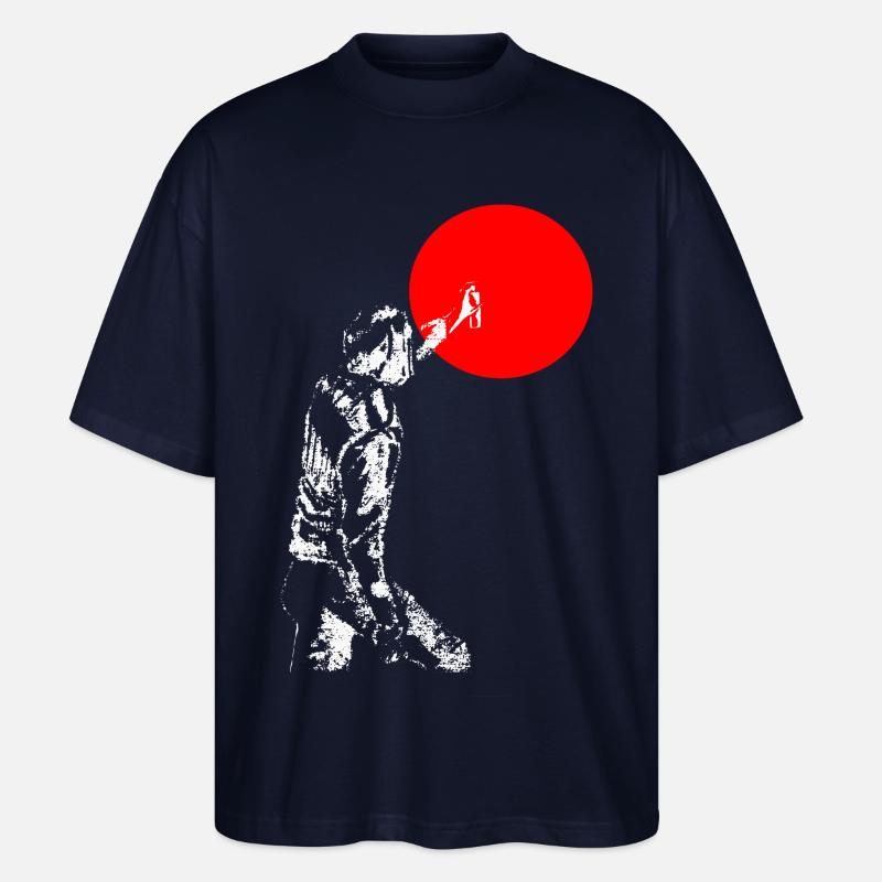 Rote Kreis Silhouette Shirt - Stanley/Stella Oversized Unisex Bio T-Shirt Blaster 2.0 - Navy