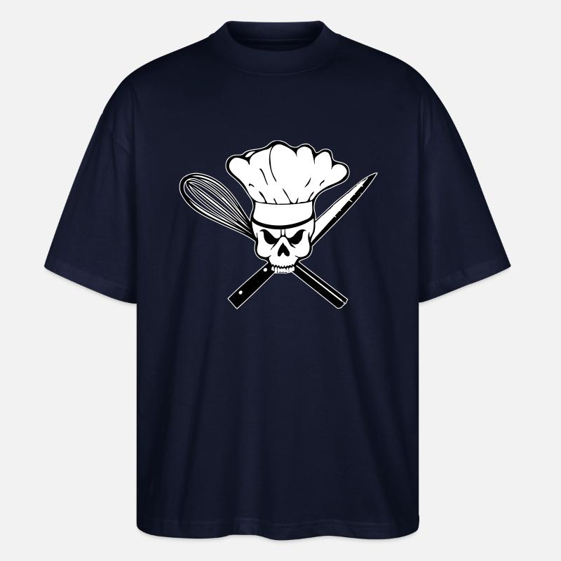 Koch Pirat oder Rebell Totenkopf - Stanley/Stella Oversized Unisex Bio T-Shirt Blaster 2.0 - Navy